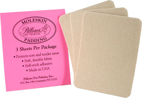 moleskin for preventing blisters in pointe shoes